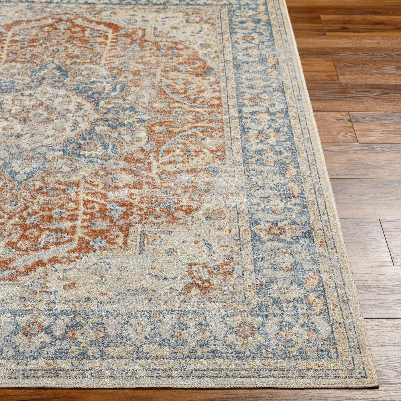 Emke Rust Washable Area Rug - Clearance by Boutique Rugs