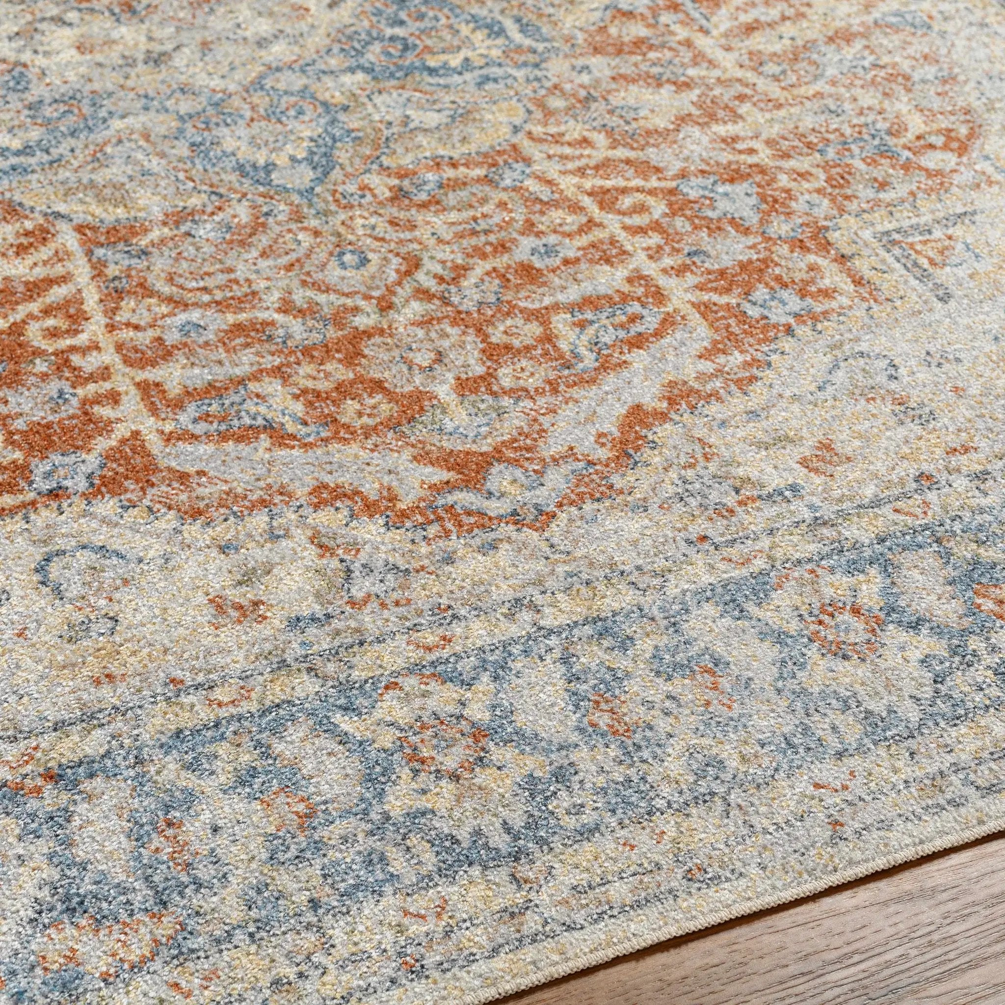 Emke Rust Washable Area Rug - Clearance by Boutique Rugs