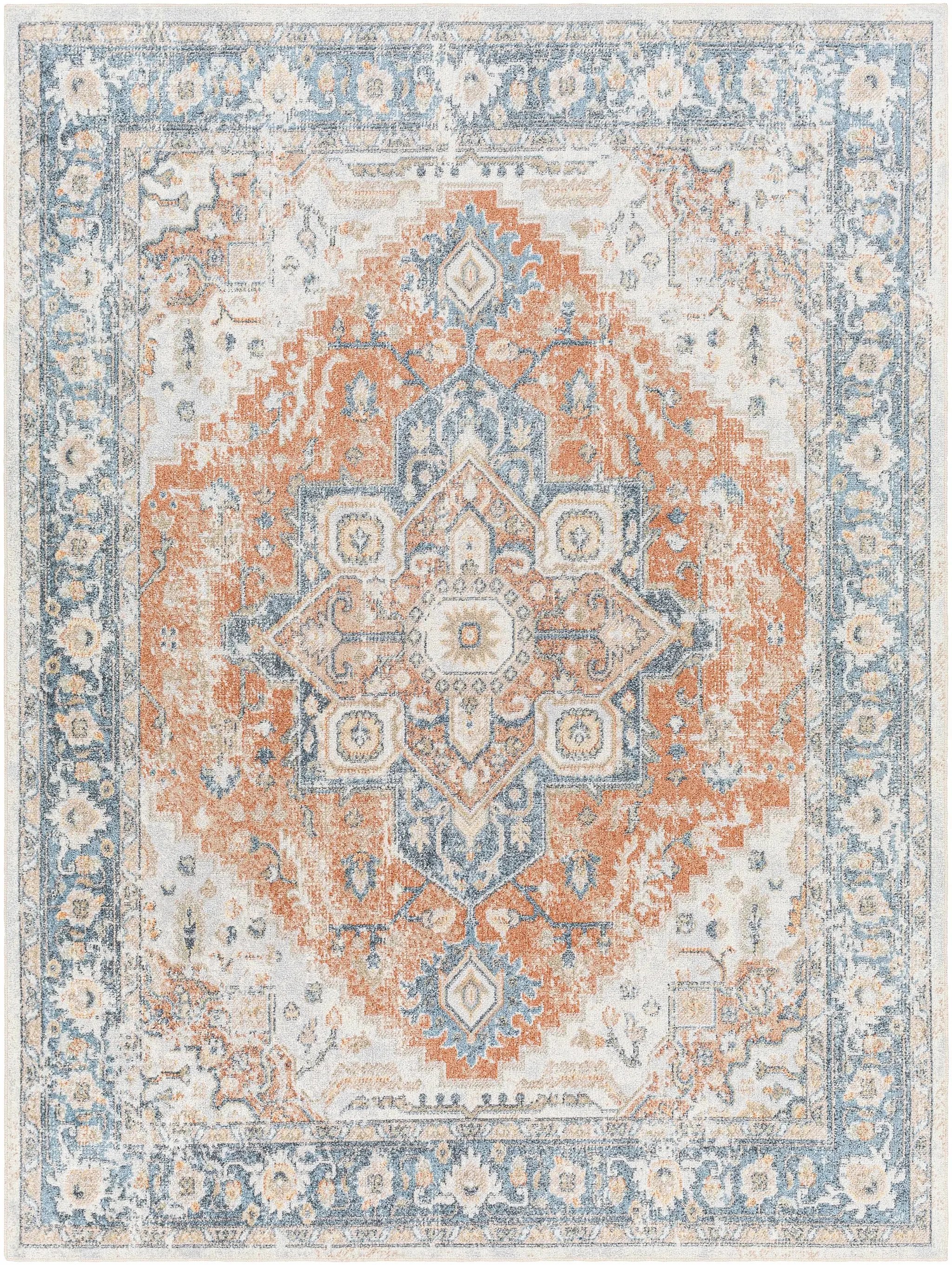 Ezri Rust Washable Area Rug by Boutique Rugs