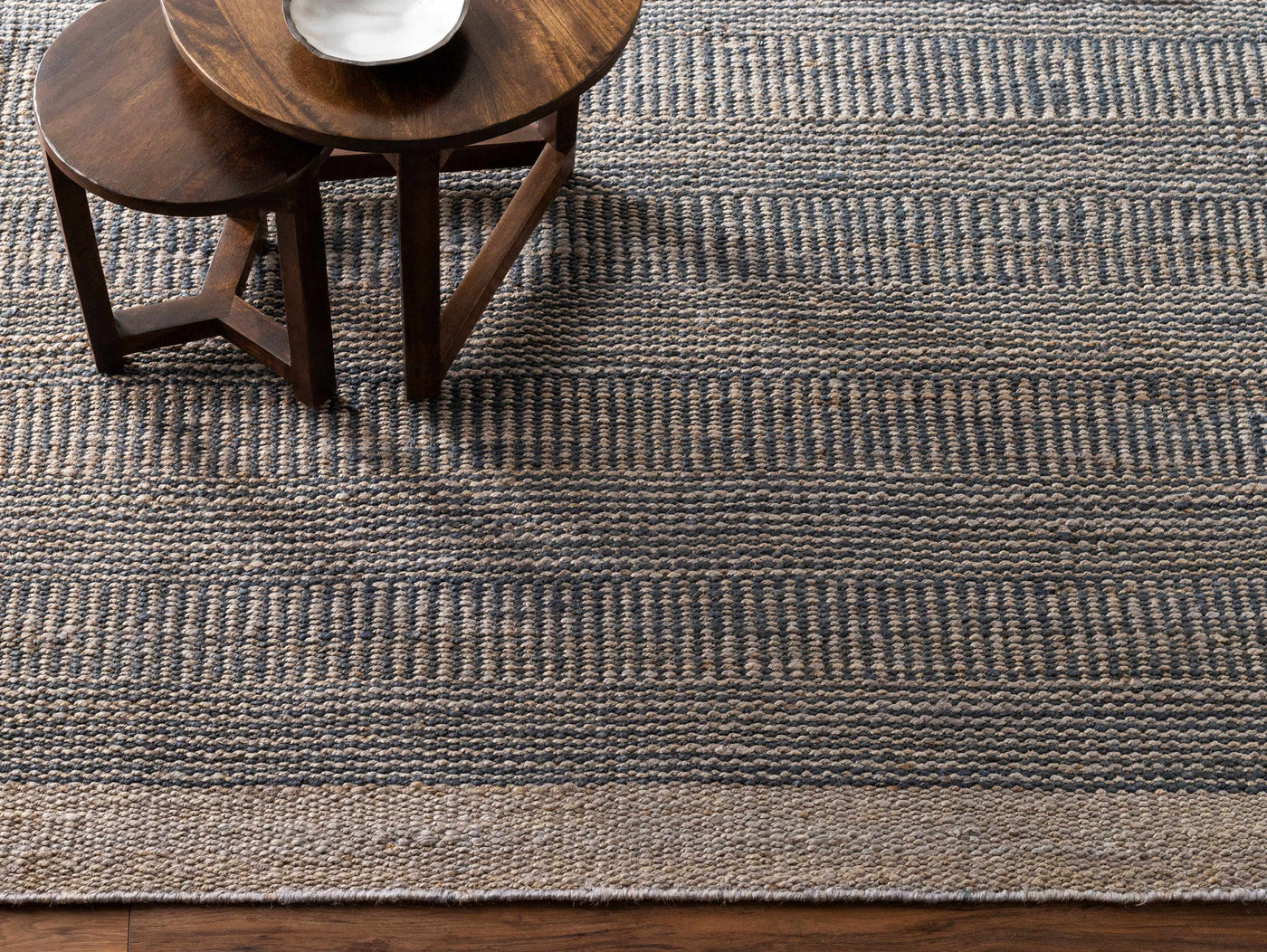 Navy Elle Jute Rug by Boutique Rugs