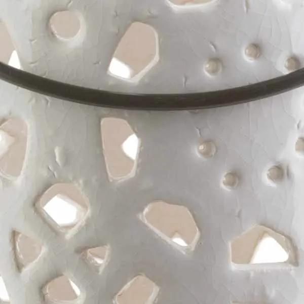 Sloughhouse White Ceramic Outdoor Lantern by Boutique Rugs