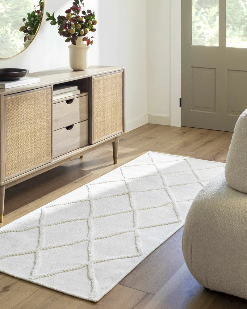 Amani White Washable Rug - Clearance by Boutique Rugs