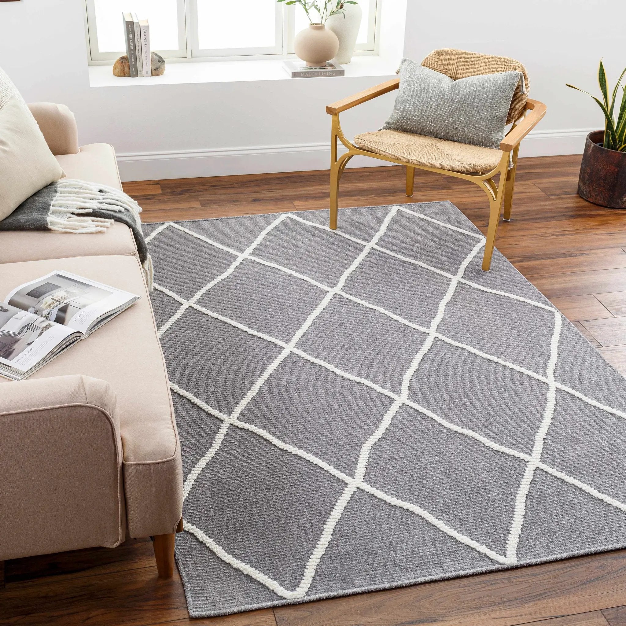 Amani Gray Washable Rug - Clearance by Boutique Rugs