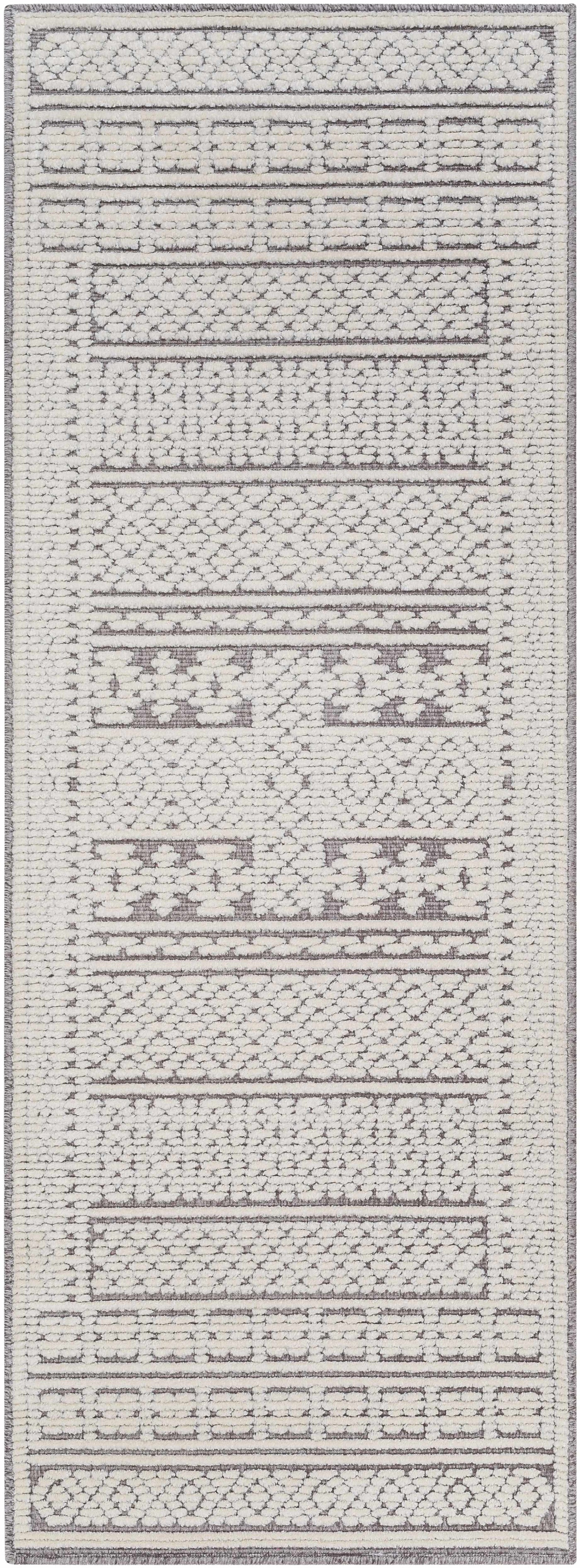 Bahar Cream & Gray Washable Area Rug - Clearance by Boutique Rugs
