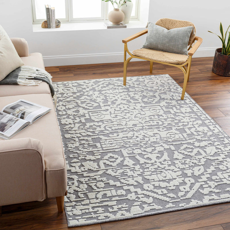 Beren Gray Washable Area Rug - Clearance by Boutique Rugs