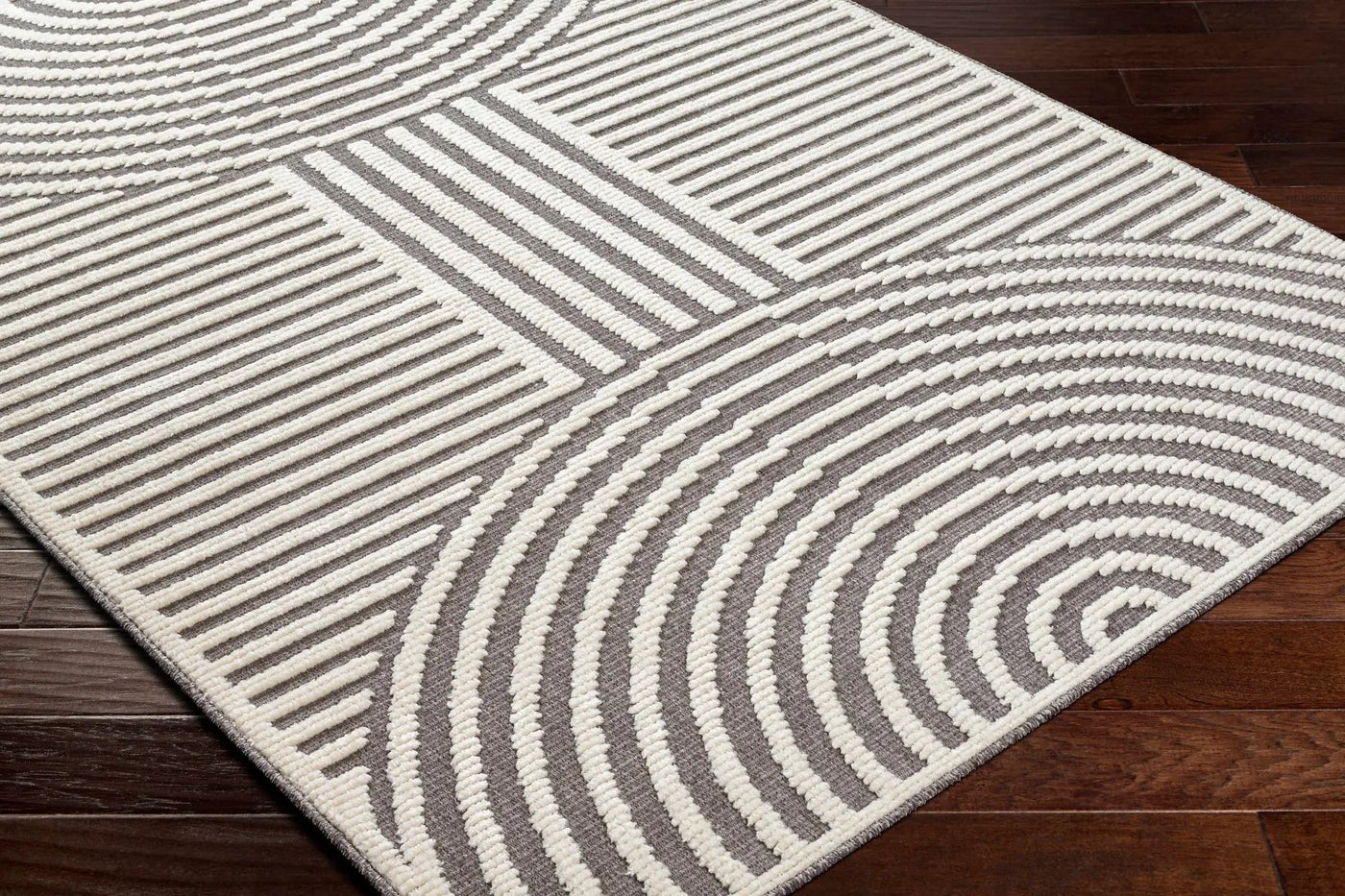 Deron Gray Rainbow Washable Rug by Boutique Rugs