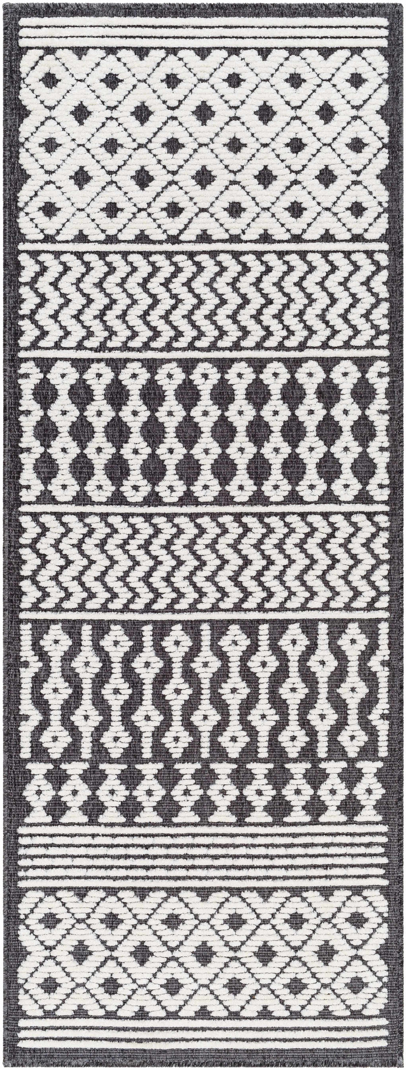 Drago Black Trellis Washable Rug - Clearance by Boutique Rugs