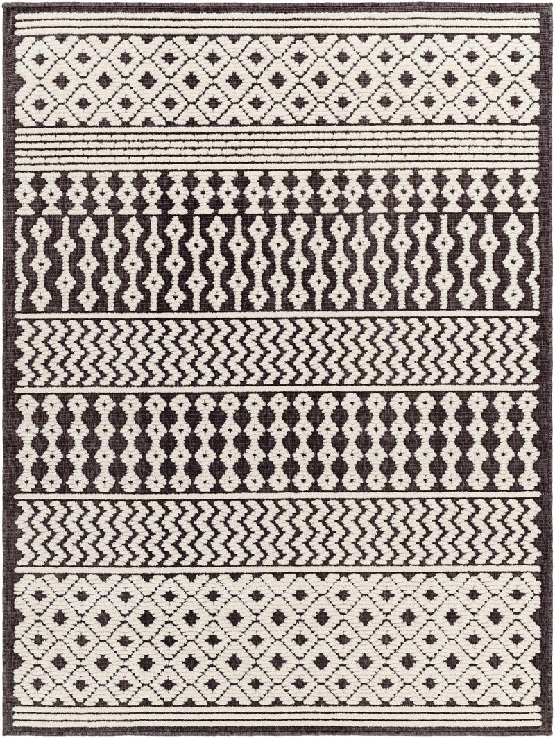 Drago Black Trellis Washable Rug - Clearance by Boutique Rugs