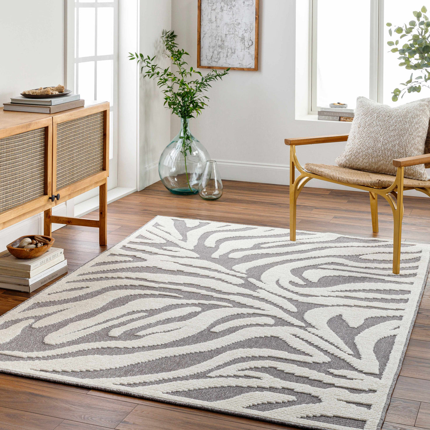 Keto Gray Zebra Rug - Clearance by Boutique Rugs