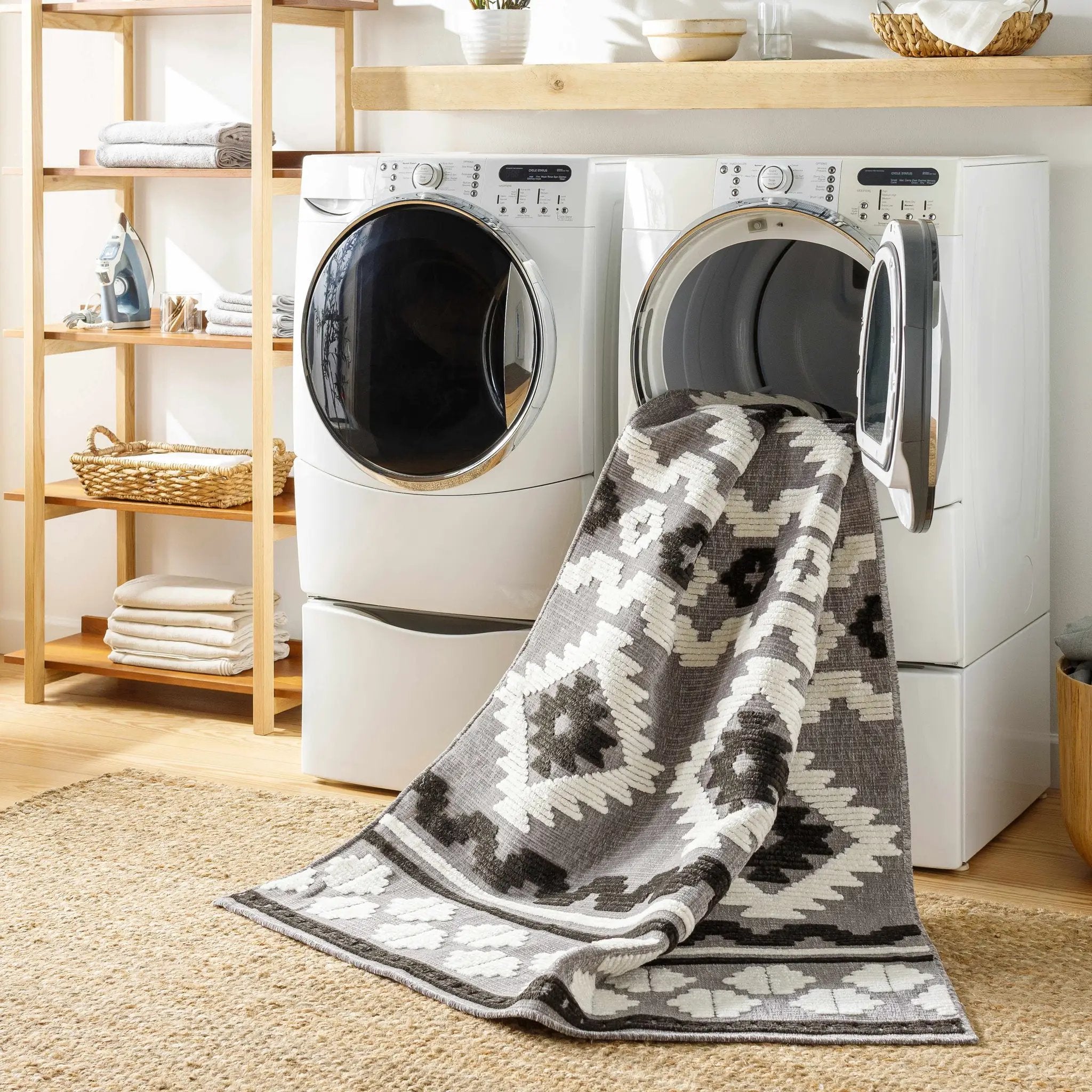 Noki Washable Textured Southwestern Rug - Clearance by Boutique Rugs