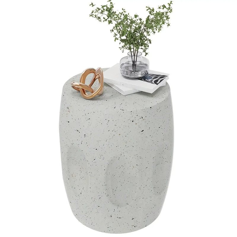 Modern Concrete Drum Side Table – Indoor & Outdoor Accent End Table by House Of Avana