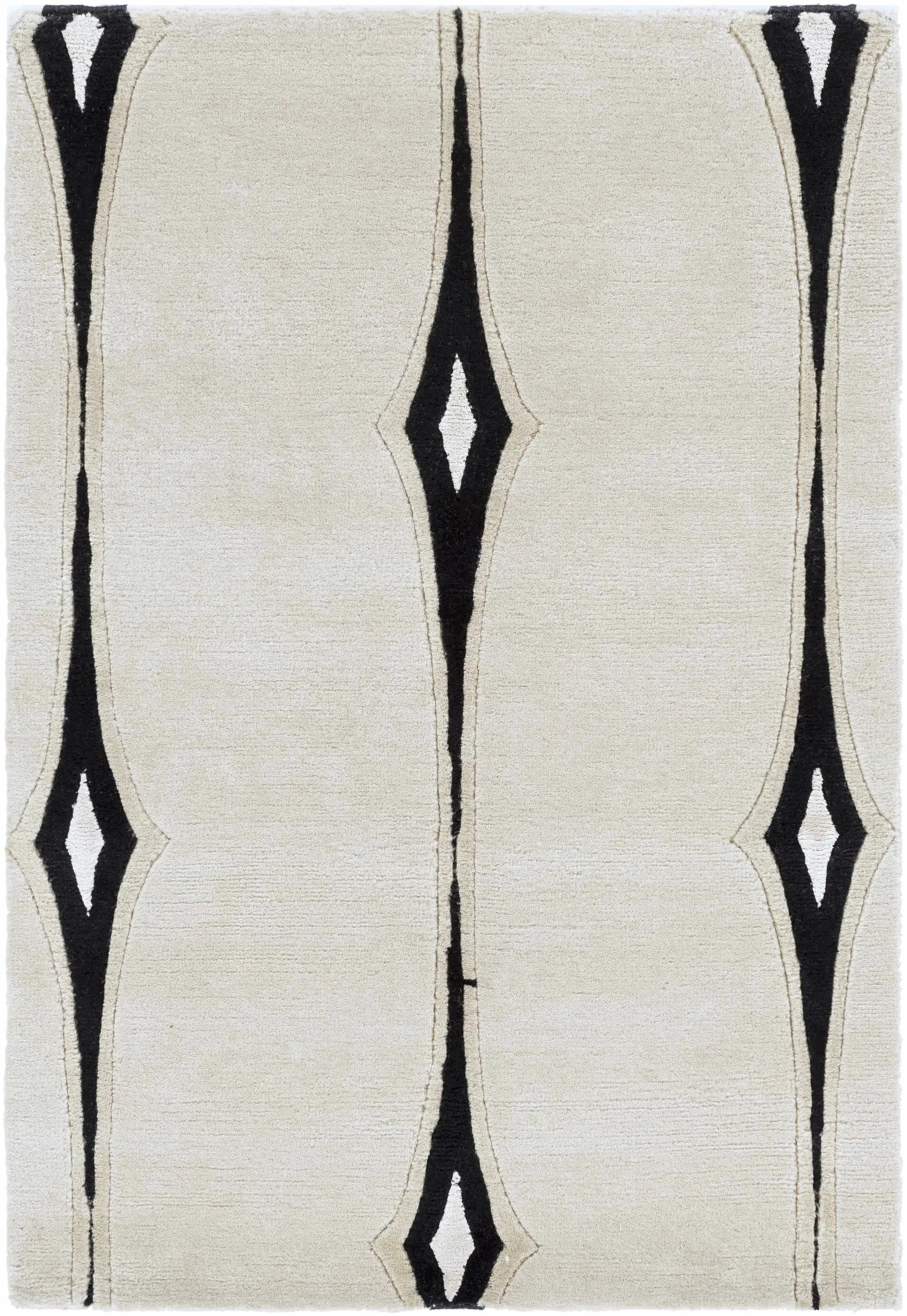 Smartt Beige&Black Premium Wool Rug - Clearance by Boutique Rugs