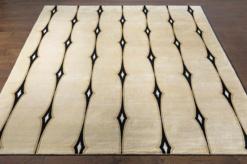 Smartt Beige&Black Premium Wool Rug - Clearance by Boutique Rugs