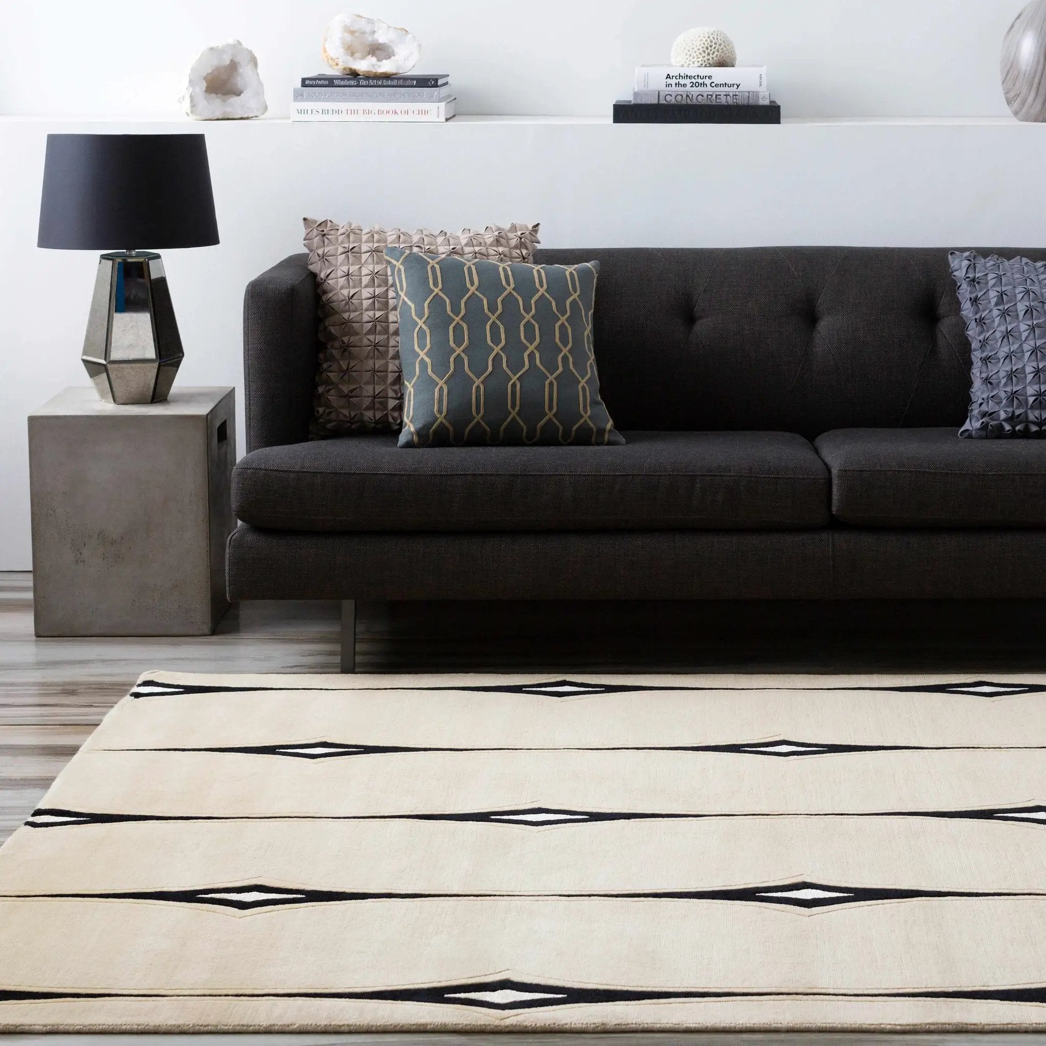 Smartt Beige&Black Premium Wool Rug - Clearance by Boutique Rugs