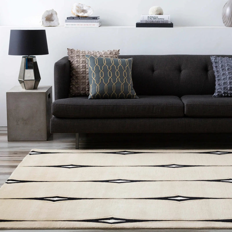 Smartt Beige&Black Premium Wool Rug - Clearance by Boutique Rugs