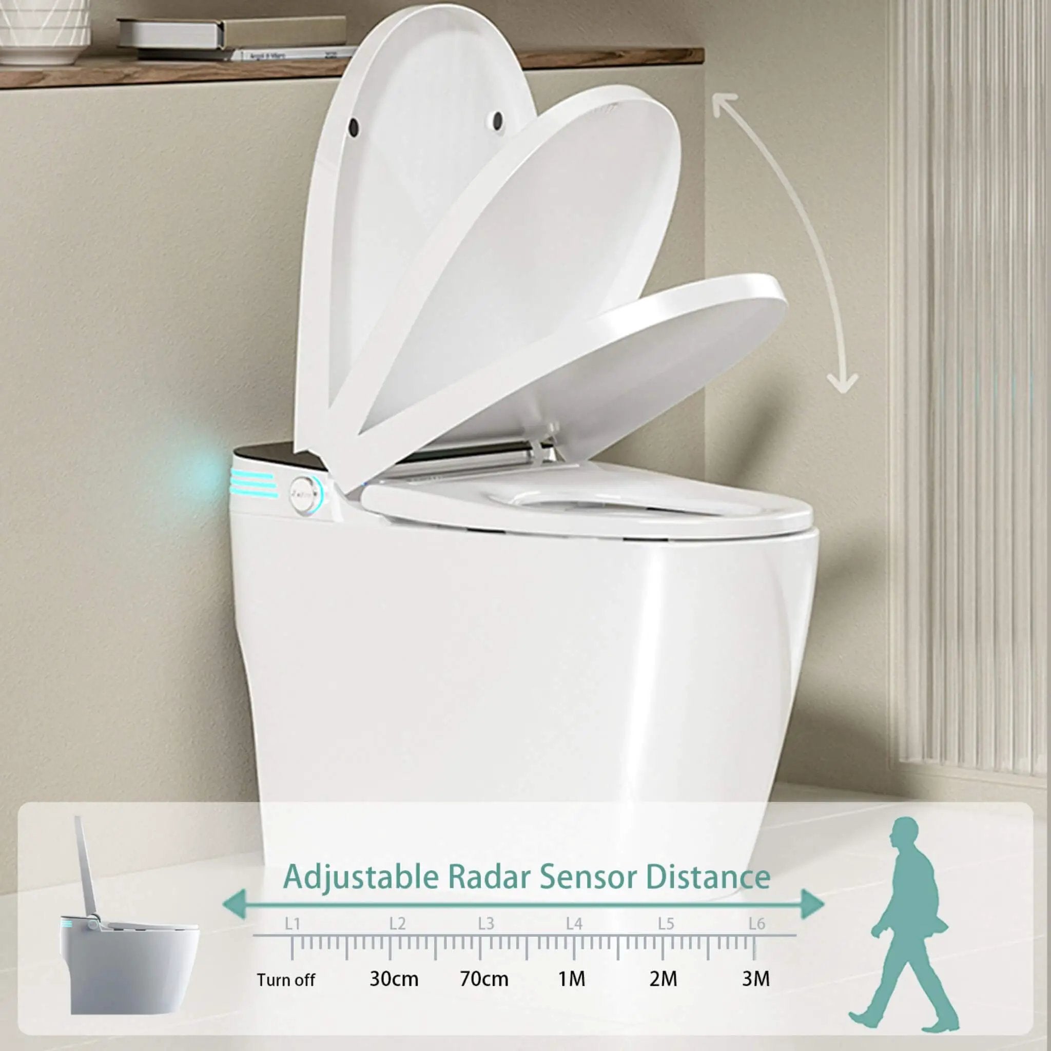 Nuvia Smart Auto Dual Flush Tankless Toilet With Heated Bidet, Auto Open And Close (SAK37415) by SAKSBY WHOLESALE