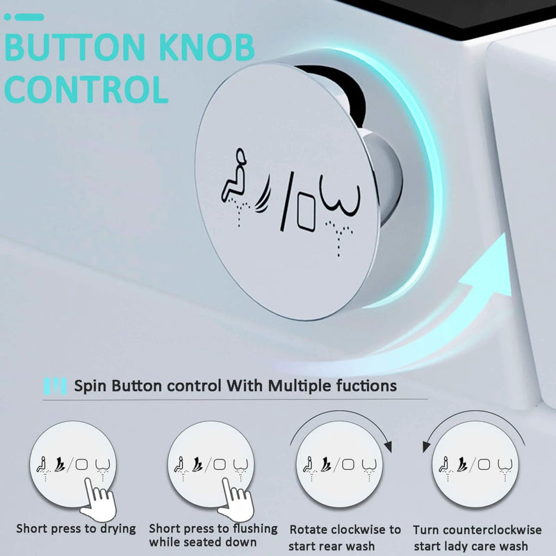 Nuvia Smart Auto Dual Flush Tankless Toilet With Heated Bidet, Auto Open And Close (SAK37415) by SAKSBY WHOLESALE