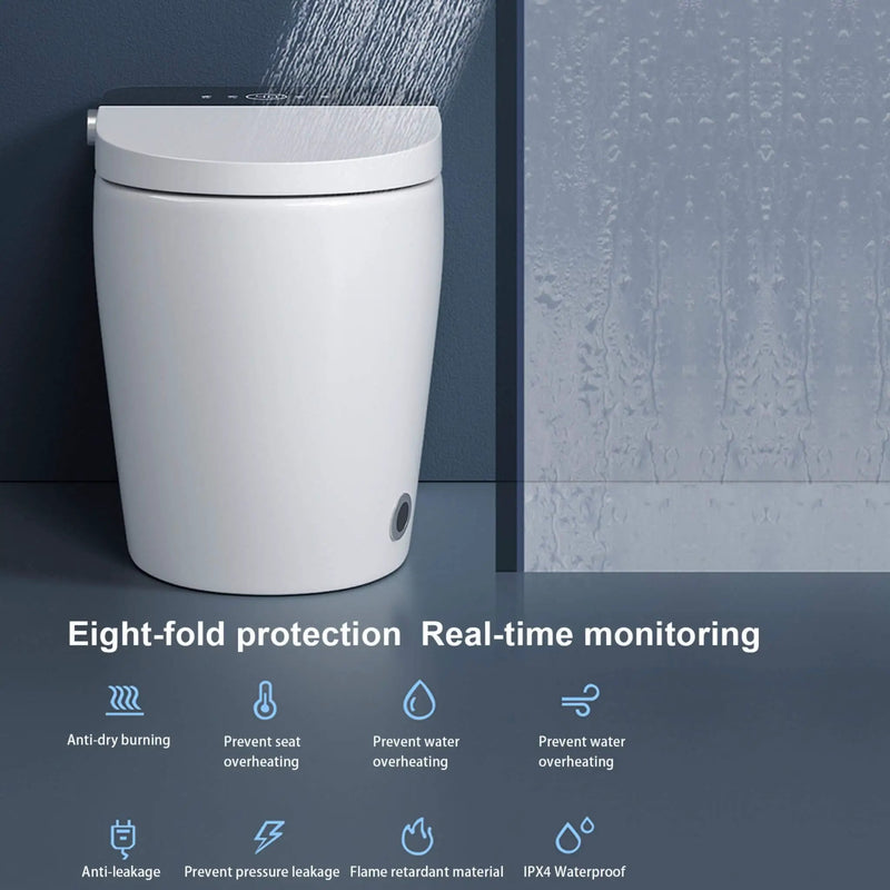 Nuvia Smart Auto Dual Flush Tankless Toilet With Heated Bidet, Auto Open And Close (SAK37415) by SAKSBY WHOLESALE