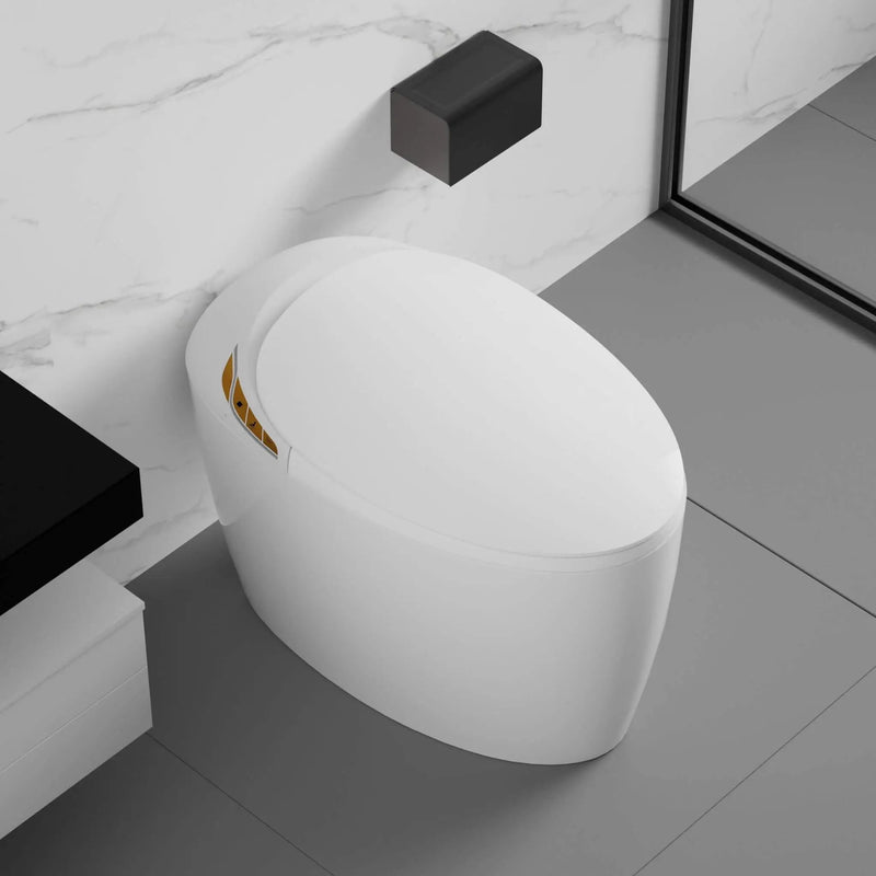 Nuvia Smart One-Piece Toilet With Bidet, Foot Sensor, LED Display And Dryer (SAK80112) by SAKSBY WHOLESALE