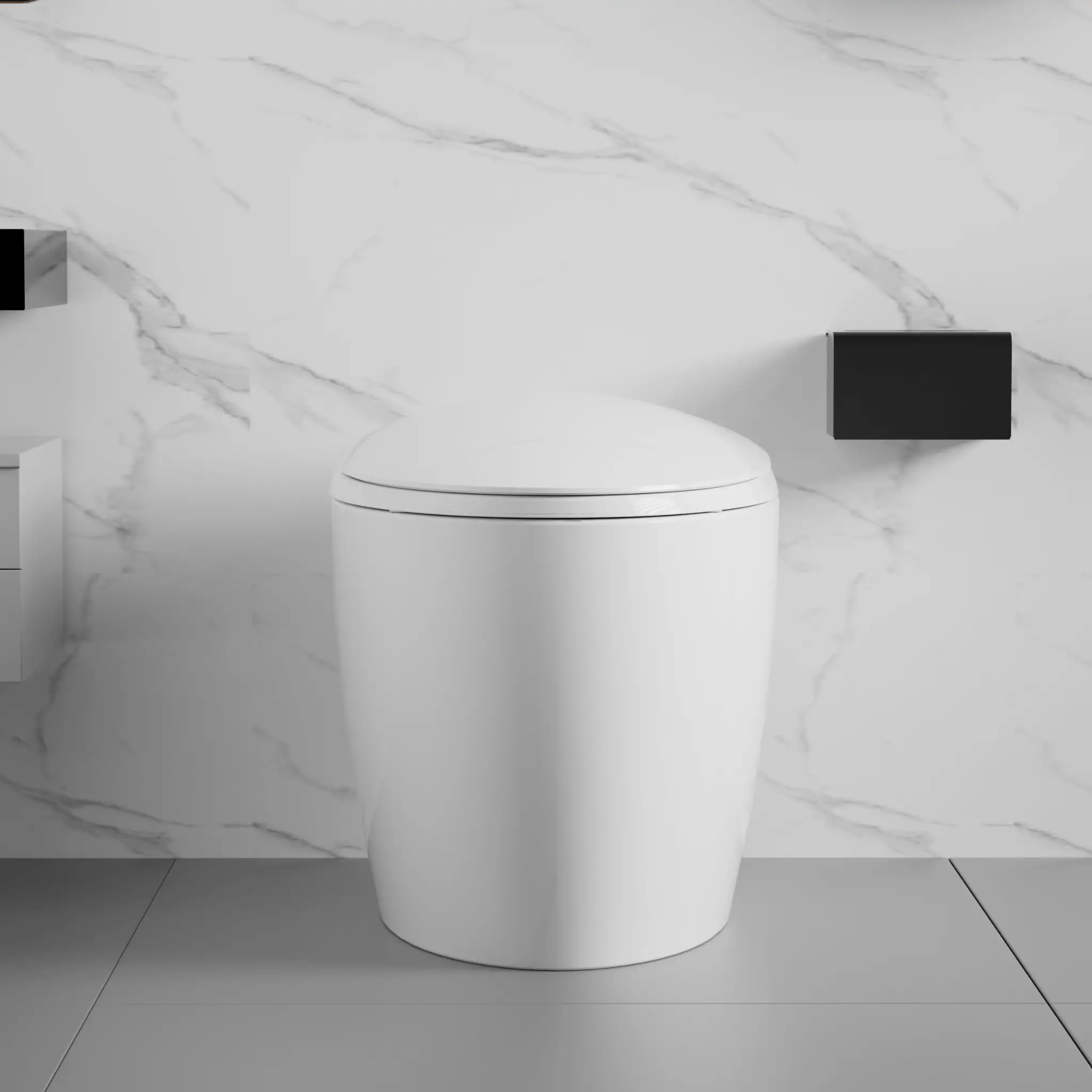 Nuvia Smart One-Piece Toilet With Bidet, Foot Sensor, LED Display And Dryer (SAK80112) by SAKSBY WHOLESALE