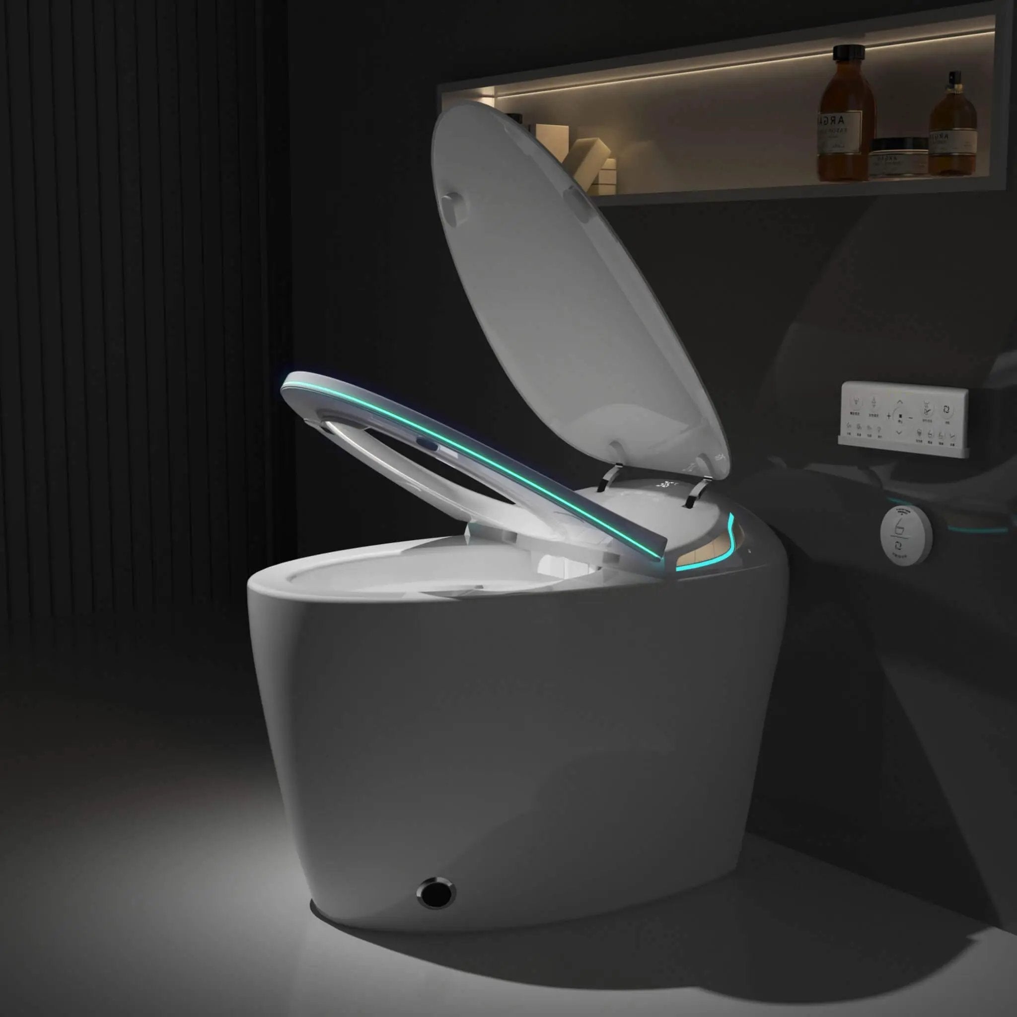 Nuvia Smart One-Piece Toilet With Bidet, Foot Sensor, LED Display And Dryer (SAK80112) by SAKSBY WHOLESALE
