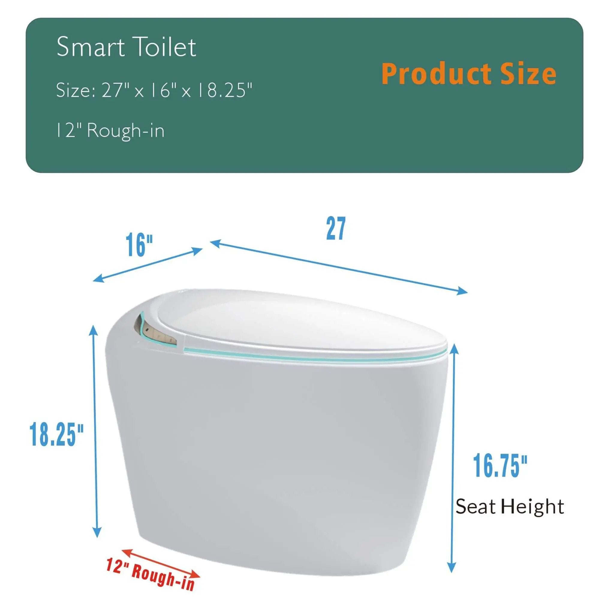 Nuvia Smart One-Piece Toilet With Bidet, Foot Sensor, LED Display And Dryer (SAK80112) by SAKSBY WHOLESALE
