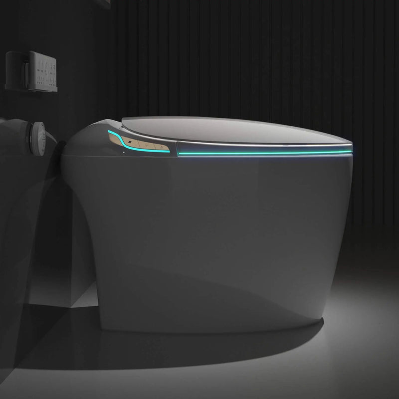 Nuvia Smart One-Piece Toilet With Bidet, Foot Sensor, LED Display And Dryer (SAK80112) by SAKSBY WHOLESALE
