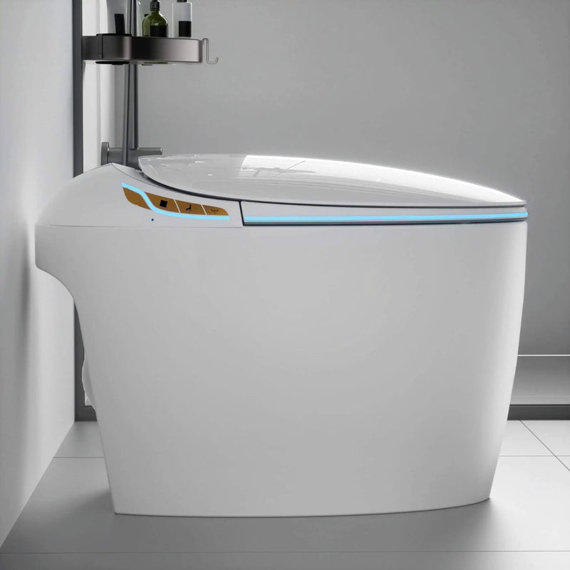 Nuvia Smart One-Piece Toilet With Bidet, Foot Sensor, LED Display And Dryer (SAK80112) by SAKSBY WHOLESALE