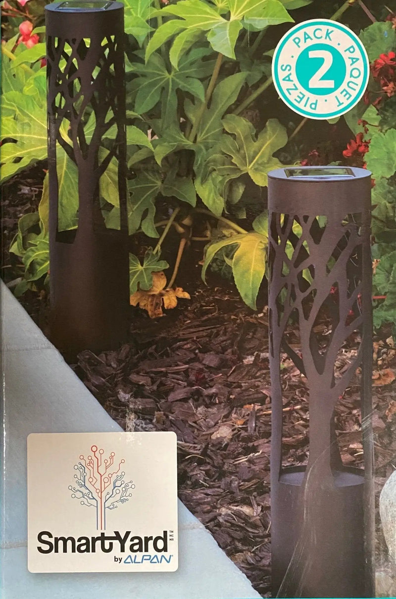 SmartYard 12-Lumen Solar Bollard Light with Tree Design LED 2-Pack by Outdoor Solar Outlet