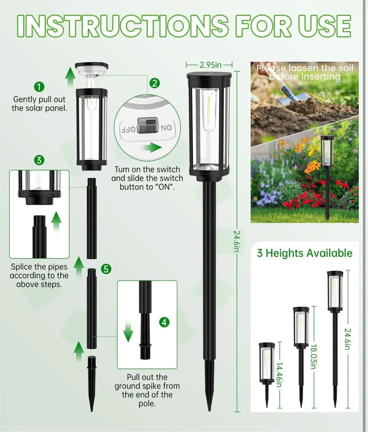 SmartYard 15 Lumen Bright Solar Lights Outdoor Pathway Lights Waterproof IP65, Auto On/Off 4 Pack by Outdoor Solar Outlet