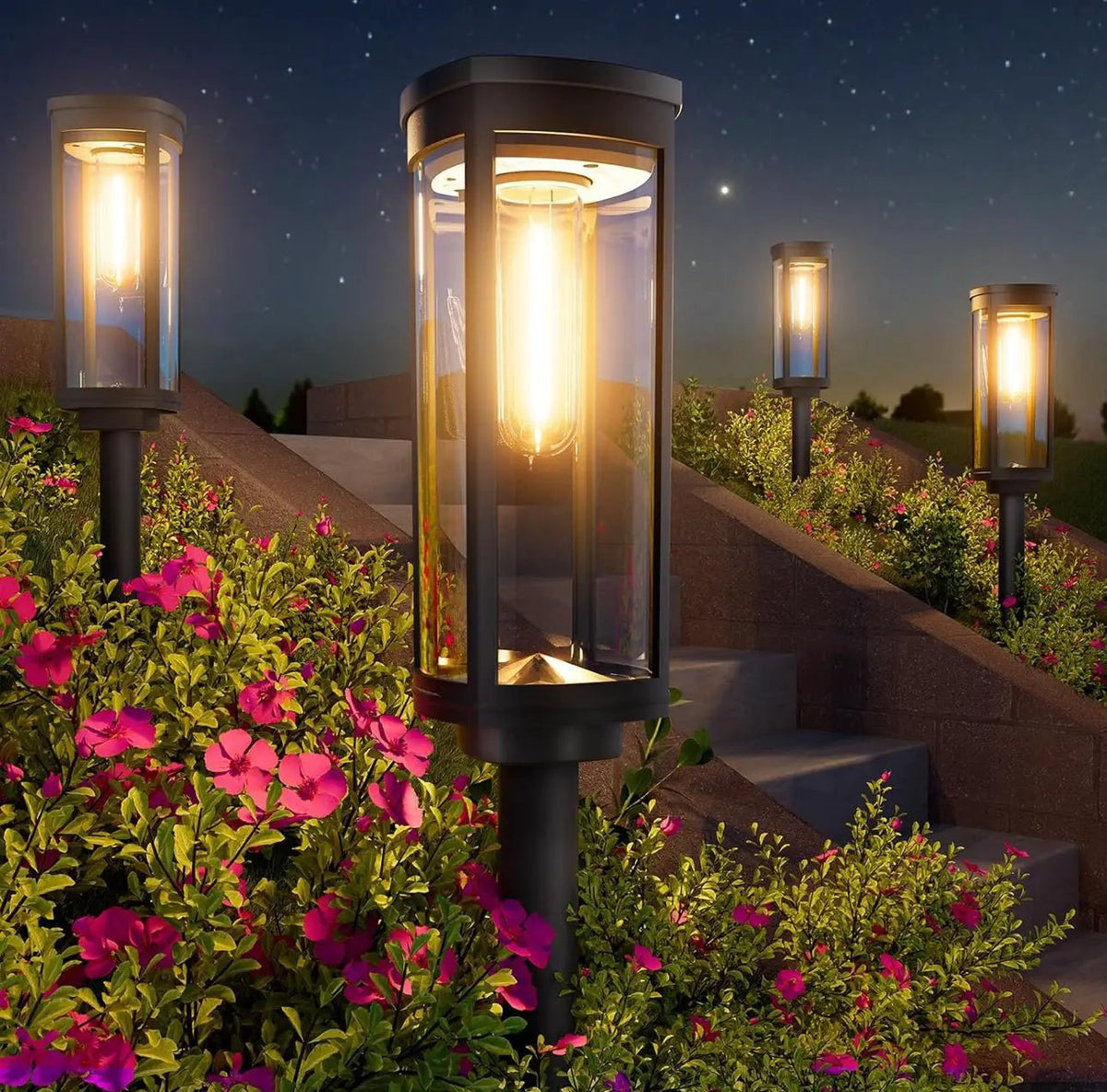 SmartYard 15 Lumen Bright Solar Lights Outdoor Pathway Lights Waterproof IP65, Auto On/Off 4 Pack by Outdoor Solar Outlet