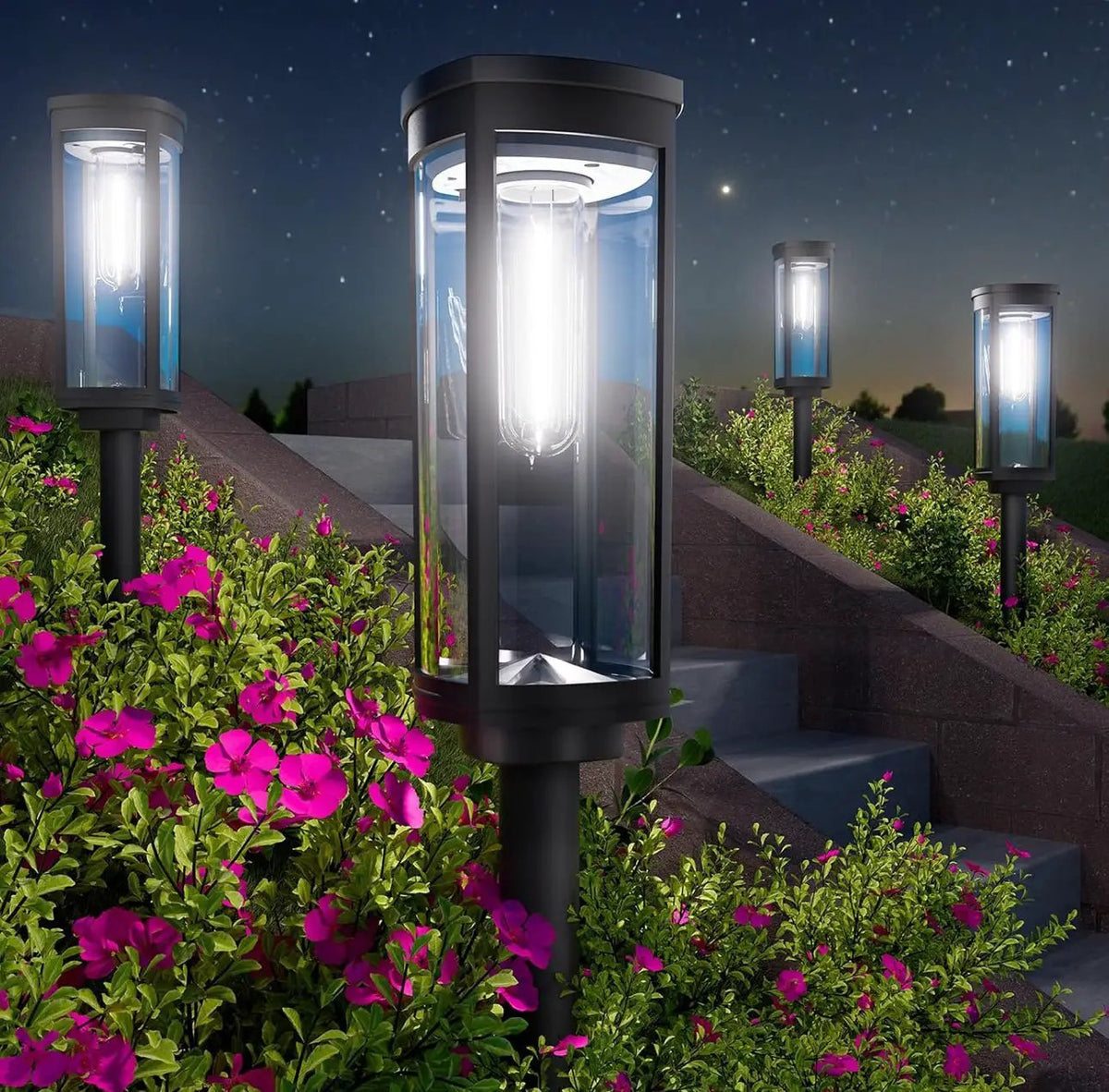 SmartYard 15 Lumen Bright Solar Lights Outdoor Pathway Lights Waterproof IP65, Auto On/Off 4 Pack by Outdoor Solar Outlet