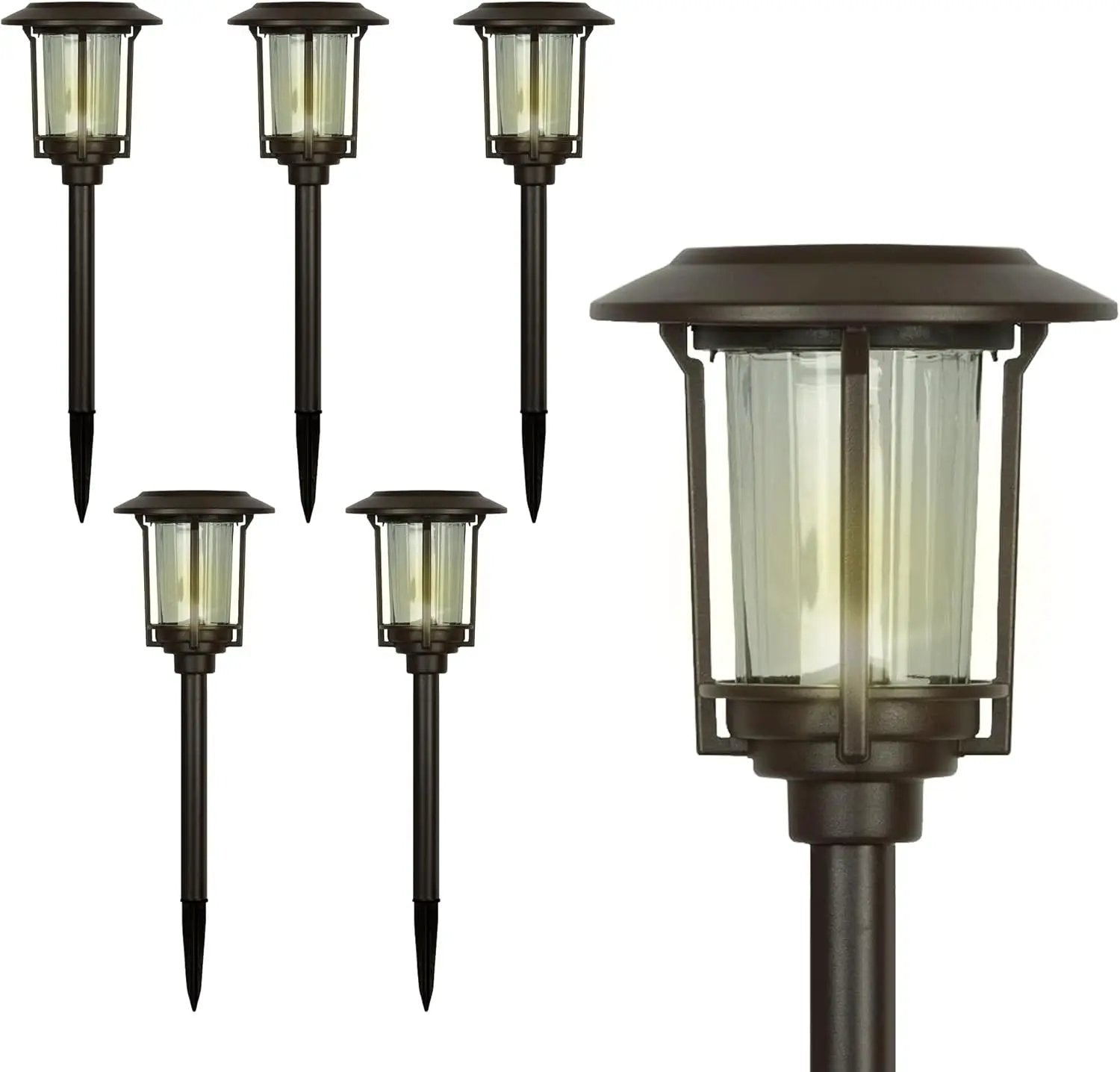 SmartYard 15-Lumen Solar Pathway Lights, Aluminum And Glass 6 Pack by Outdoor Solar Outlet