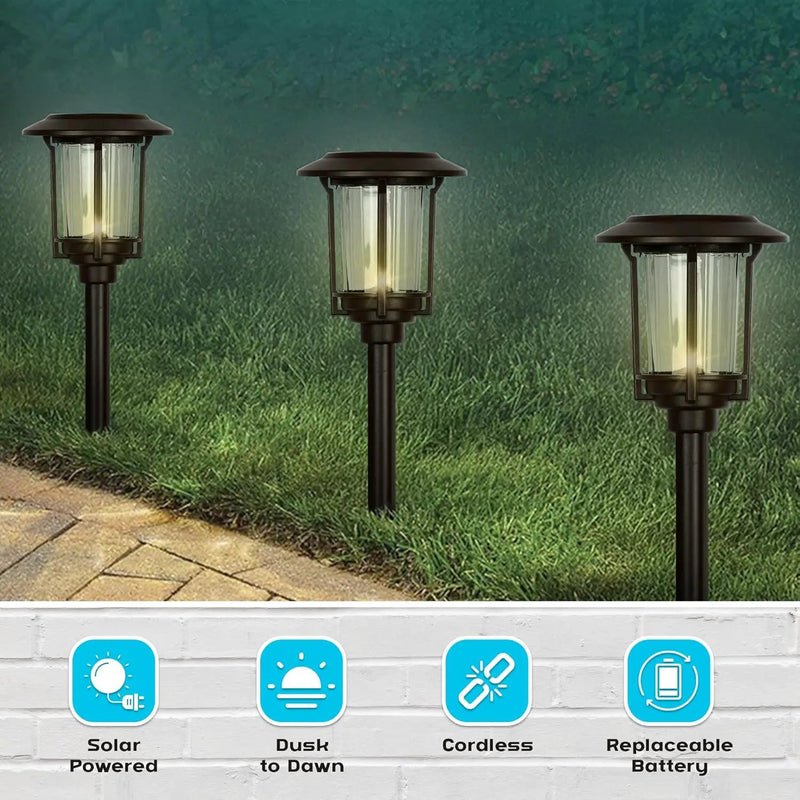 SmartYard 15-Lumen Solar Pathway Lights, Aluminum And Glass 6 Pack by Outdoor Solar Outlet