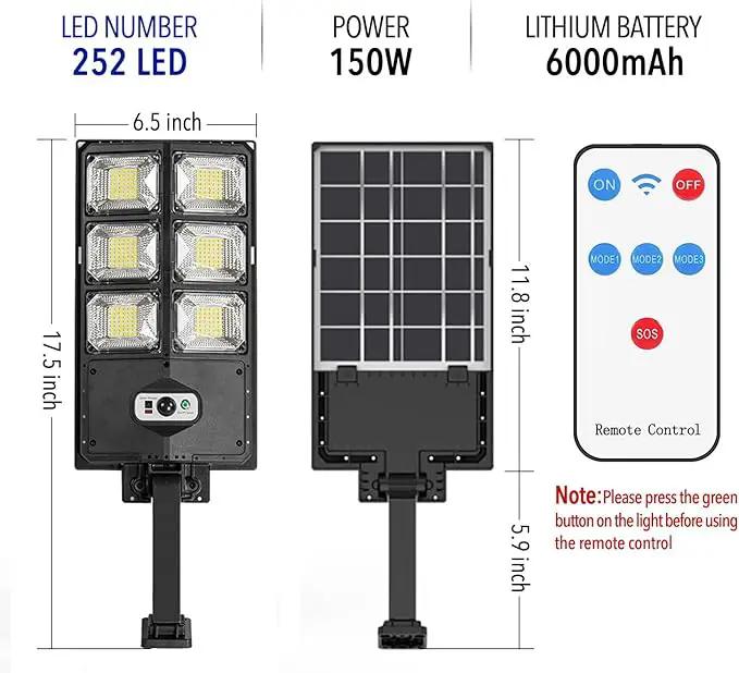 SmartYard 150W Solar Lights, 3 Modes Led Solar Wall Light Motion Sensor with Remote Control, 8000LM by Outdoor Solar Outlet