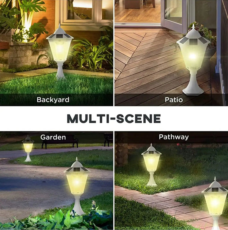 SmartYard 22" Solar Lamp Post Light, Outdoor Fixture with All Weather Aluminum, Motion Activated by Outdoor Solar Outlet