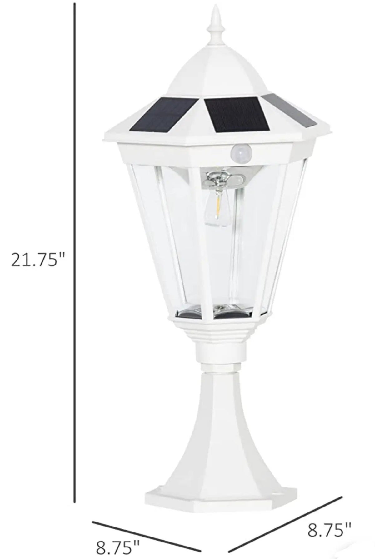SmartYard 22" Solar Lamp Post Light, Outdoor Fixture with All Weather Aluminum, Motion Activated by Outdoor Solar Outlet