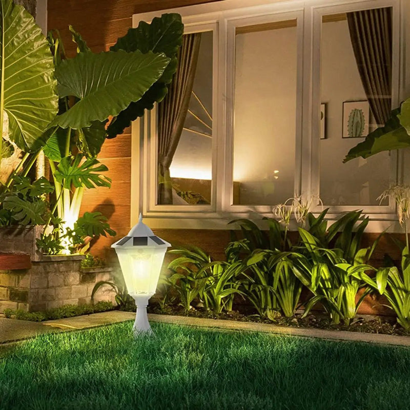 SmartYard 22" Solar Lamp Post Light, Outdoor Fixture with All Weather Aluminum, Motion Activated by Outdoor Solar Outlet