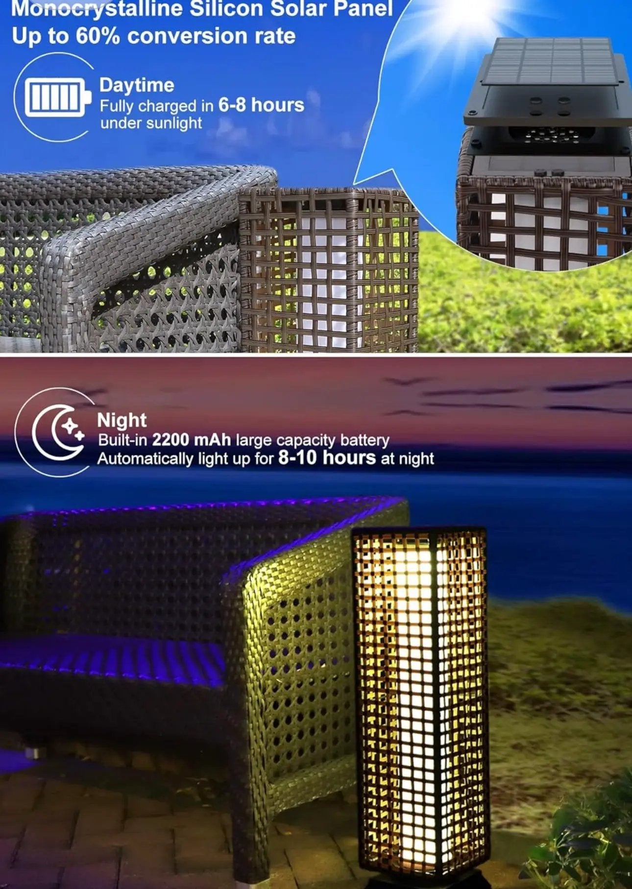 SmartYard 28’ Outdoor Solar Floor Lamp with 2 Lighting Modes by Outdoor Solar Outlet