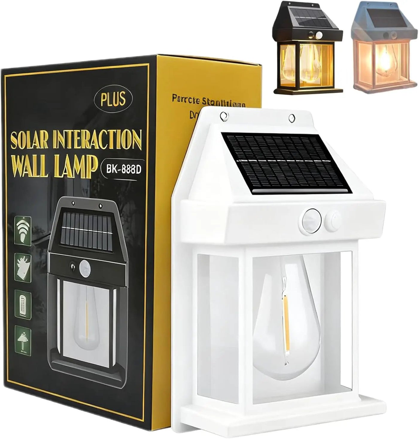 SmartYard 4 Pack Solar Sensor Motion Wall Lights Tungsten Lamps Exterior Porch Lanterns by Outdoor Solar Outlet