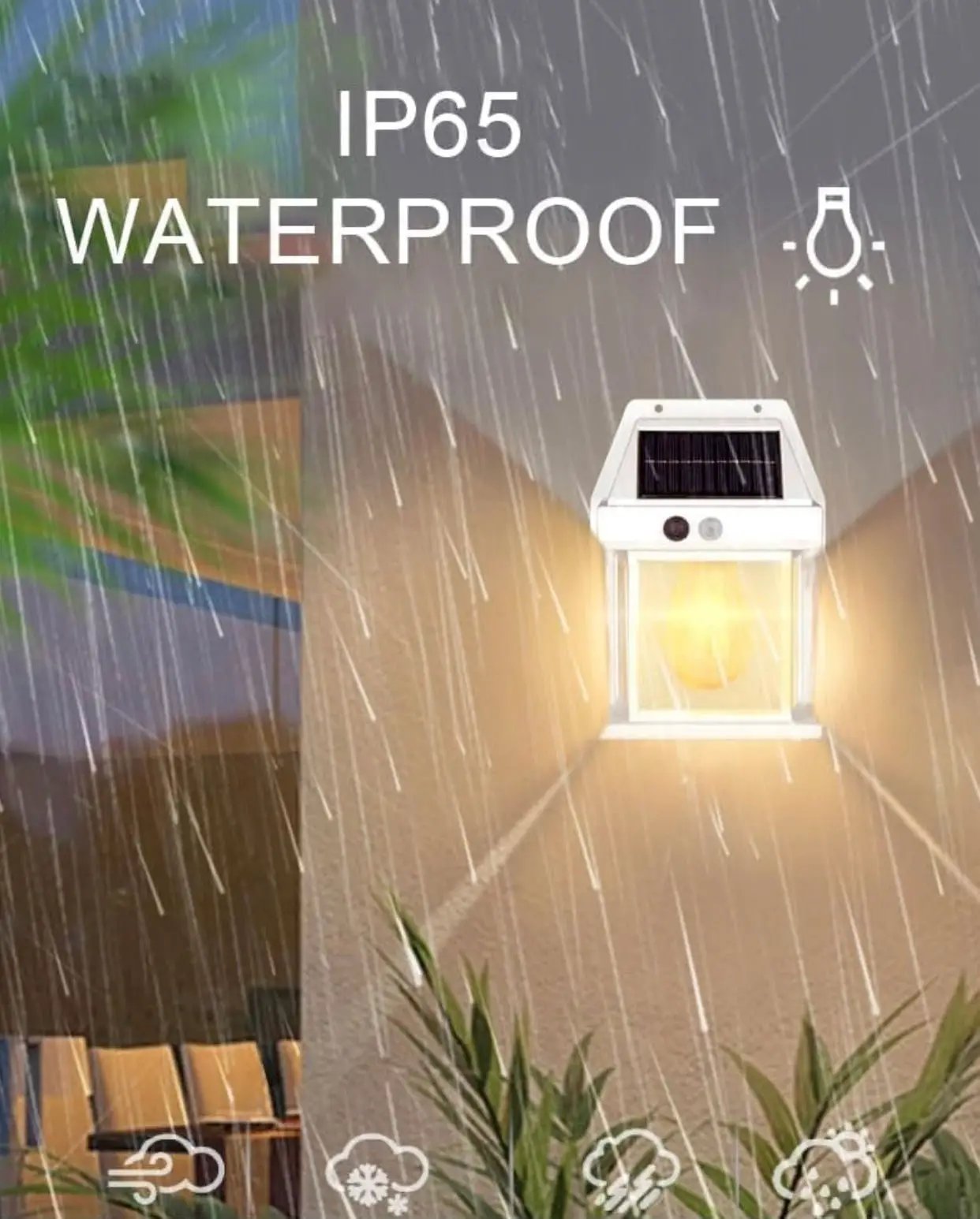 SmartYard 4 Pack Solar Sensor Motion Wall Lights Tungsten Lamps Exterior Porch Lanterns by Outdoor Solar Outlet