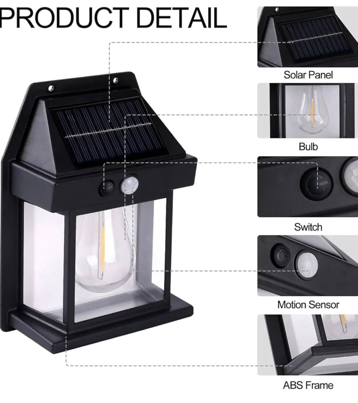 SmartYard 4 Pack Solar Sensor Motion Wall Lights Tungsten Lamps Exterior Porch Lanterns by Outdoor Solar Outlet