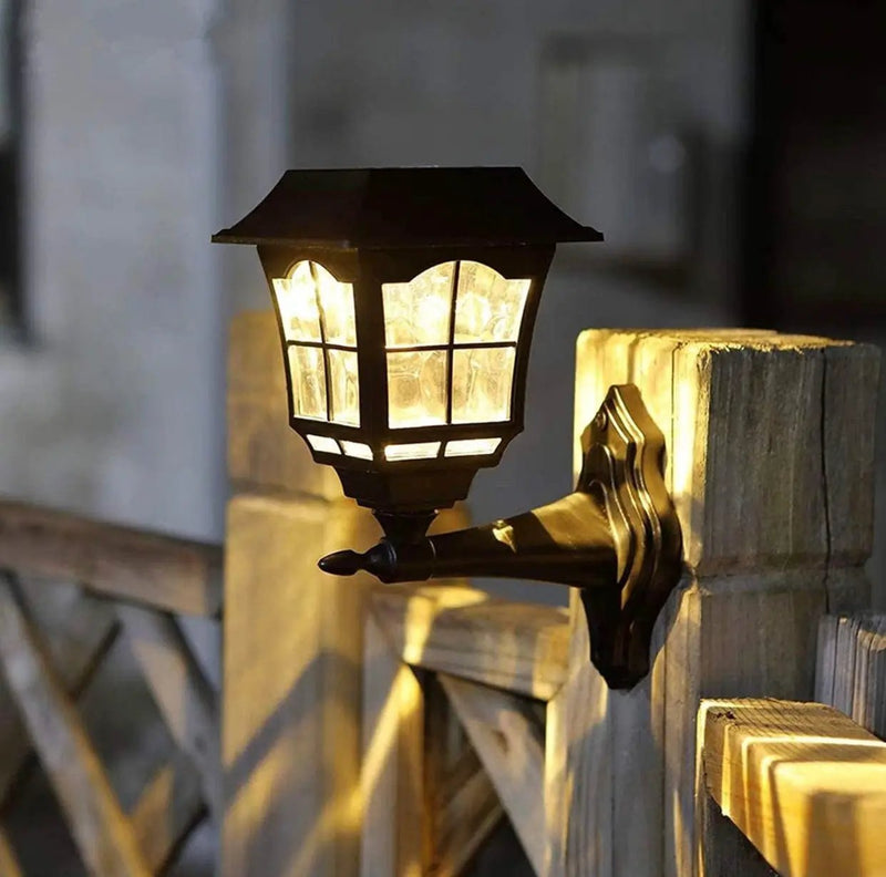 SmartYard 4 Pack Solar Wall Lantern Outdoor Wall Sconce 15 Lumens Solar Outdoor Christmas Led Light Fixture with Wall Mount Kit by Outdoor Solar Outlet