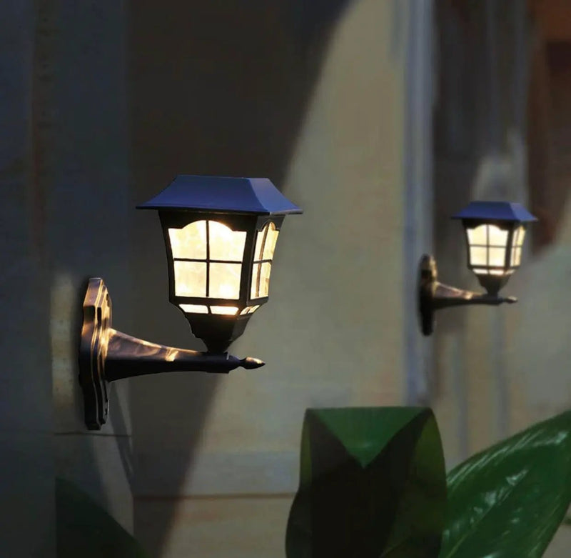 SmartYard 4 Pack Solar Wall Lantern Outdoor Wall Sconce 15 Lumens Solar Outdoor Christmas Led Light Fixture with Wall Mount Kit by Outdoor Solar Outlet