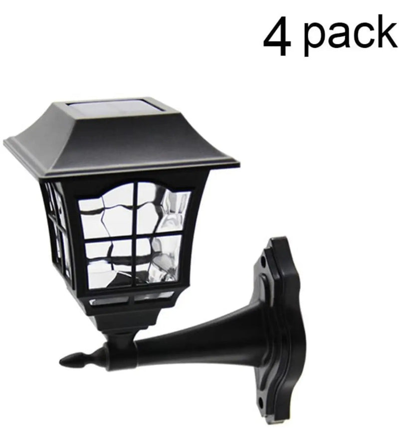 SmartYard 4 Pack Solar Wall Lantern Outdoor Wall Sconce 15 Lumens Solar Outdoor Christmas Led Light Fixture with Wall Mount Kit by Outdoor Solar Outlet