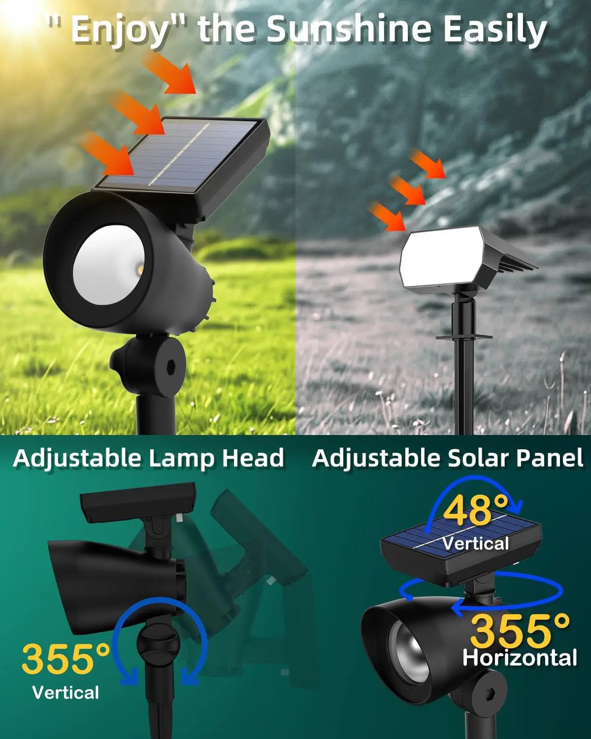 SmartYard 50 Lumen Solar Outdoor Landscape Spot Light, Black (5-Pack) by Outdoor Solar Outlet