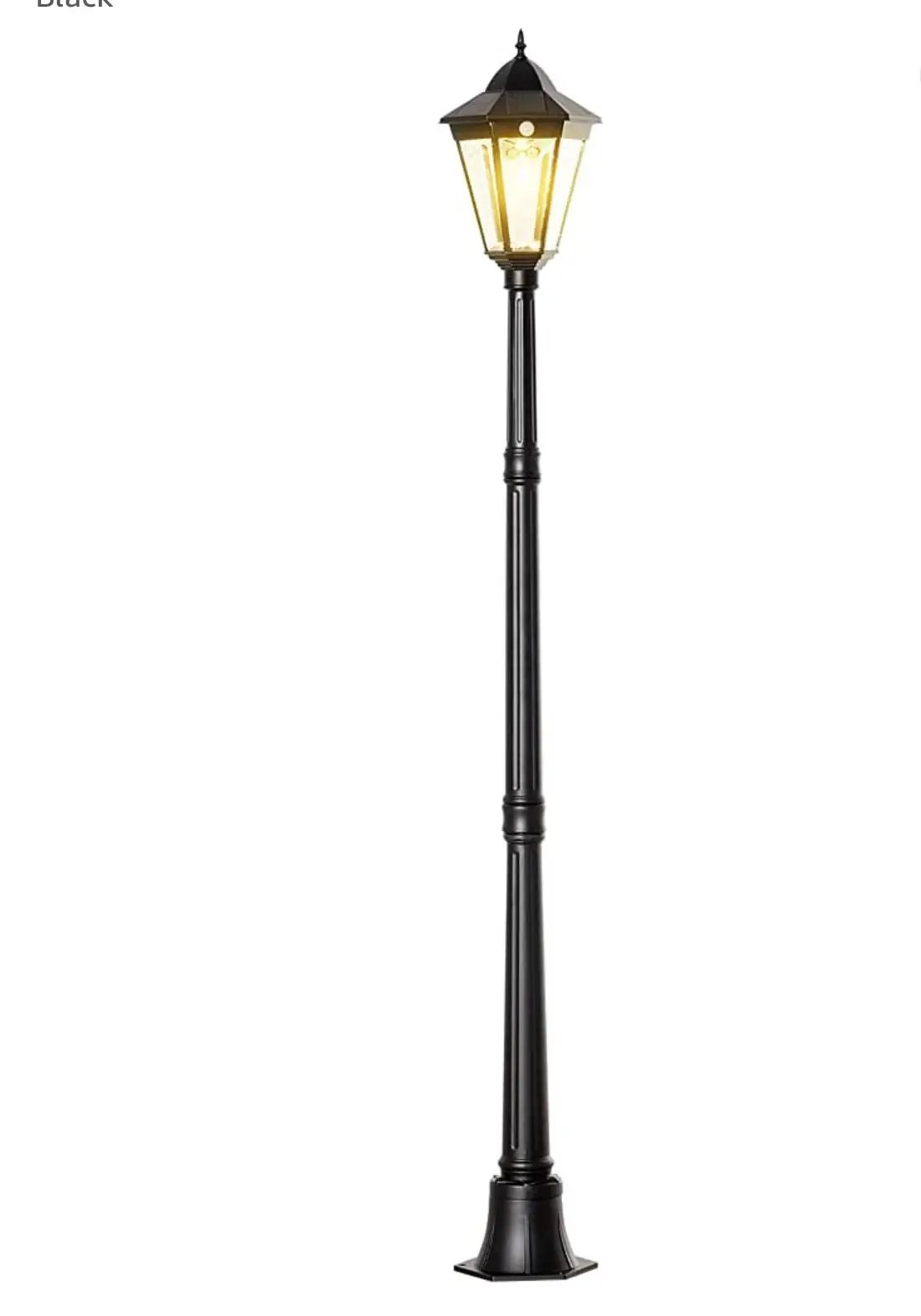 SmartYard 77" Solar Lamp Post Light, Waterproof Aluminum And Glass Outdoor Vintage Post Lamp by Outdoor Solar Outlet