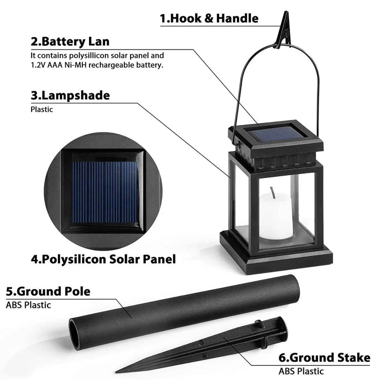 SmartYard 8 Pack Solar Pathway 10 lumen Hanging Candle Lantern Light- Warm White by Outdoor Solar Outlet