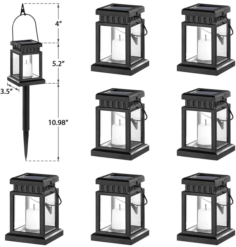 SmartYard 8 Pack Solar Pathway 10 lumen Hanging Candle Lantern Light- Warm White by Outdoor Solar Outlet