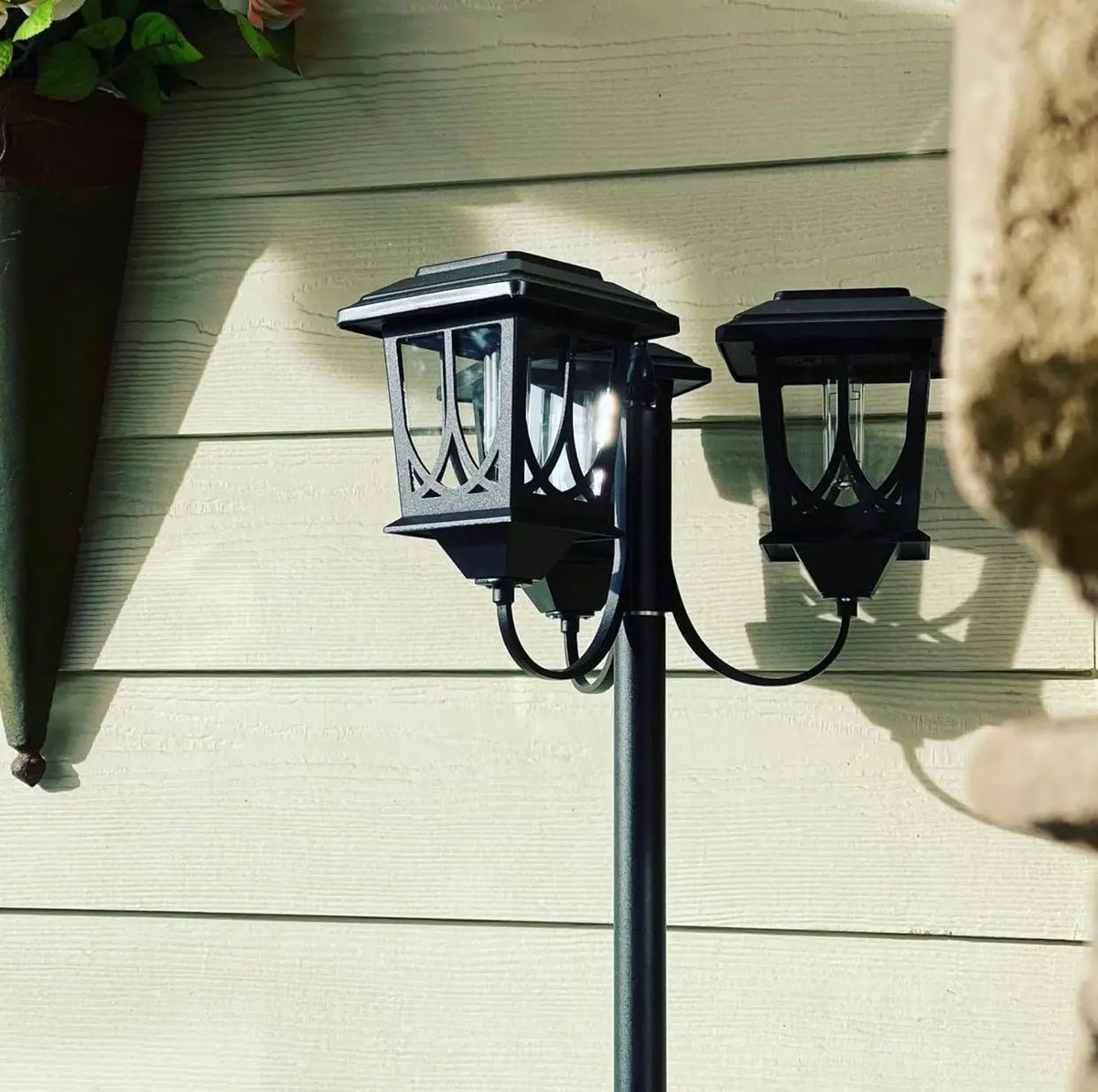SmartYard Aluminum 74.8“ Outdoor Lamp Post Lights ,3-Head Waterproof Street Lights 60 Lumen by Outdoor Solar Outlet